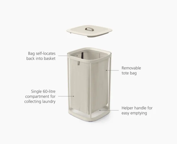 Tota One 60L Ecru Laundry Basket - Image 4